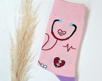 Socken - Sportsocken - Socke Rettungsdienst - Motivsocken - lange Socken - Funny Socken mit Rettungsdienstmotiven - Medizin