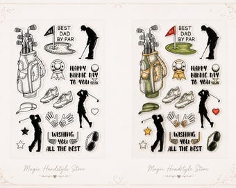 Creative golf stamp set consisting of 15 stamps, ideal for your DIY project