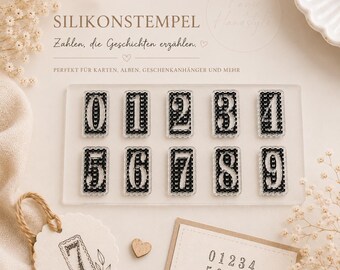 10-teiliges Stempelset mit Zahlen - Stempel zum verlieben