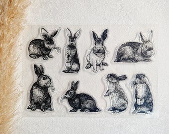 Stempel Hasen Kaninchen - Silikonstempel - Stempelset - Clear Stamps - transparente Stempel Osterhase