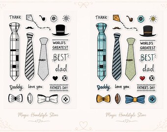 22-piece stamp set for Father's Day or Men's Day - stamps with masculine motifs
