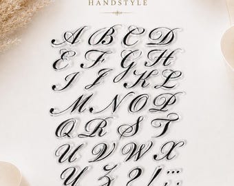 31 Silicone Alphabet Stamps | Elegant Letter Stamps | Lettering Stamp Set | Clear Stamps for Cards, Scrapbooking & Journaling