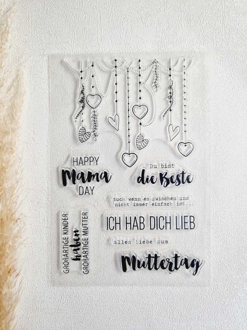 Stempel Muttertag Mama Silikonstempel Stempelset Clear Stamps transparente Stempel Bild 9