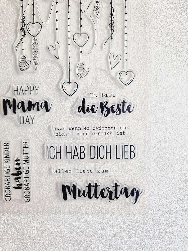 Stempel Muttertag Mama Silikonstempel Stempelset Clear Stamps transparente Stempel Bild 7