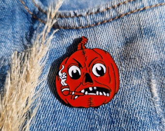 Neuer Pin böser Kürbis Halloween - Anstecker - Pin - Anstecknadel - Brosche - Button- Clip