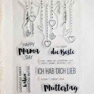 Stempel Muttertag Mama Silikonstempel Stempelset Clear Stamps transparente Stempel Bild 10