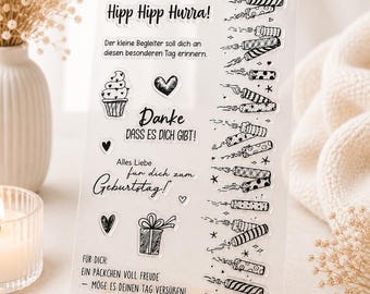 12-piece stamp set with personalized sayings - birthday stamps