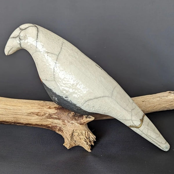 Kintsugi sur Oiseau Raku Blanc