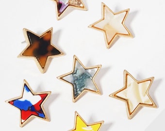 Eye Catching 20mm Acetate Star Post Stud Earrings