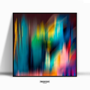 Flame Large Abstract Print, Vibrant Colors, Wall Art Design, Living Room Decor, Multicolor Bold Statement