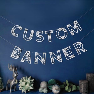 Decoración personalizada de letras de copo de nieve de banner, guirnalda personalizada, nombre de corte de papel de Navidad, empavesado ecológico, letrero de repisa de chimenea
