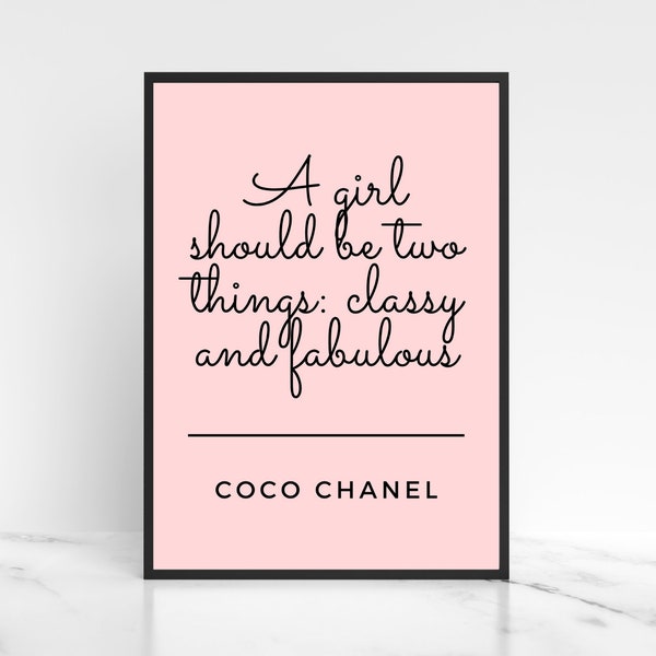 Fashion Wall Art Print, Dressing Room Decor, Pink Typography Quote, Motivational Inspirational Poster, Salon Accessories, Home Decor