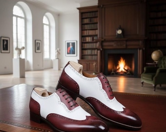 burgundy and white dress shoes Burgundy and White Wingtip Shoes