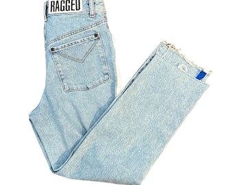 The Ragged Priest Light Wash Denim Blue Jeans Schlitzbeine High Rise Damengröße 26