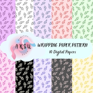 Seamless Leaf Pattern, Watercolor Leaf Digital Paper, Spring Leaves, Scrapbook Paper, Commercial Use, Leaves, Leaf