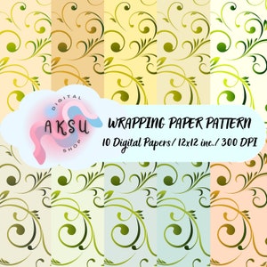 Seamless Leaf Pattern, Watercolor Leaf Digital Paper, Spring Leaves, Scrapbook Paper, Commercial Use, Leaves, Leaf