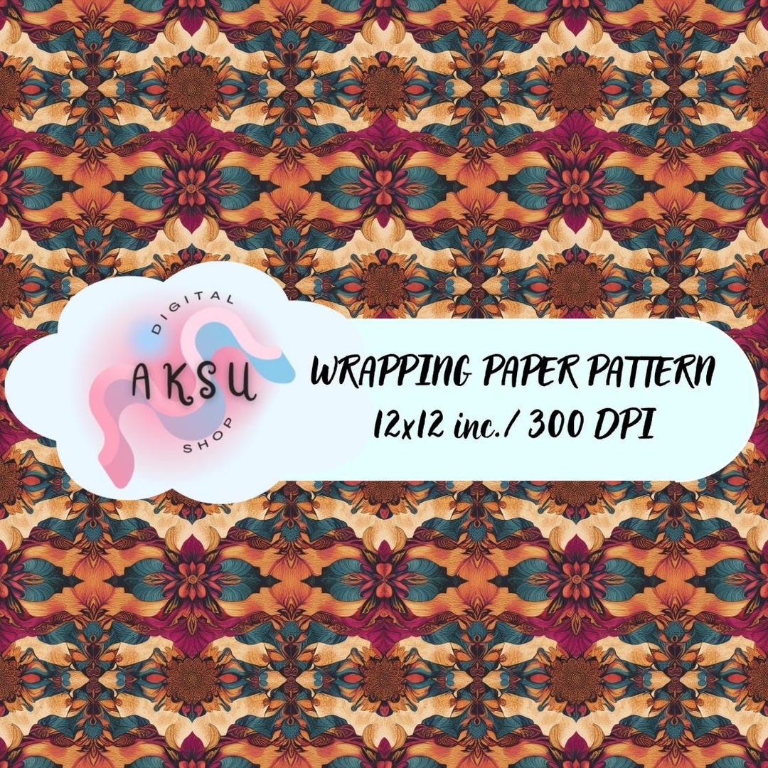 Vintage Digital Wrapping Paper Pattern, Retro Digital Paper, Seamless ...