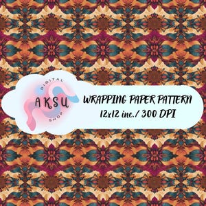 Vintage Digital Wrapping Paper Pattern, Retro Digital Paper, Seamless Pattern, Antique Style, Scrapbook Paper, Commercial Use