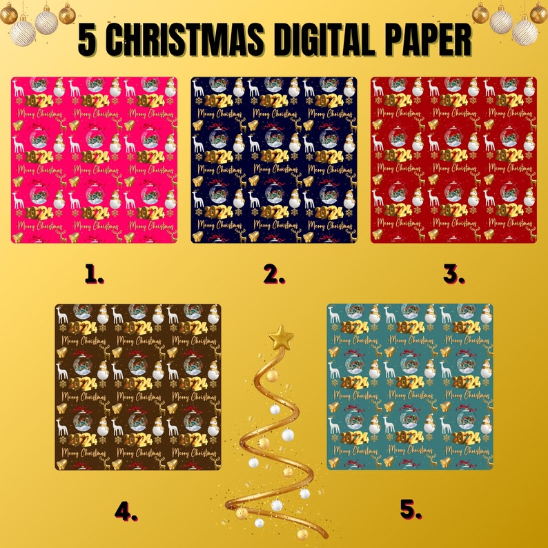 New Year 2024 Digital Paper 2024 Scrapbook Papers 2024 Etsy Canada