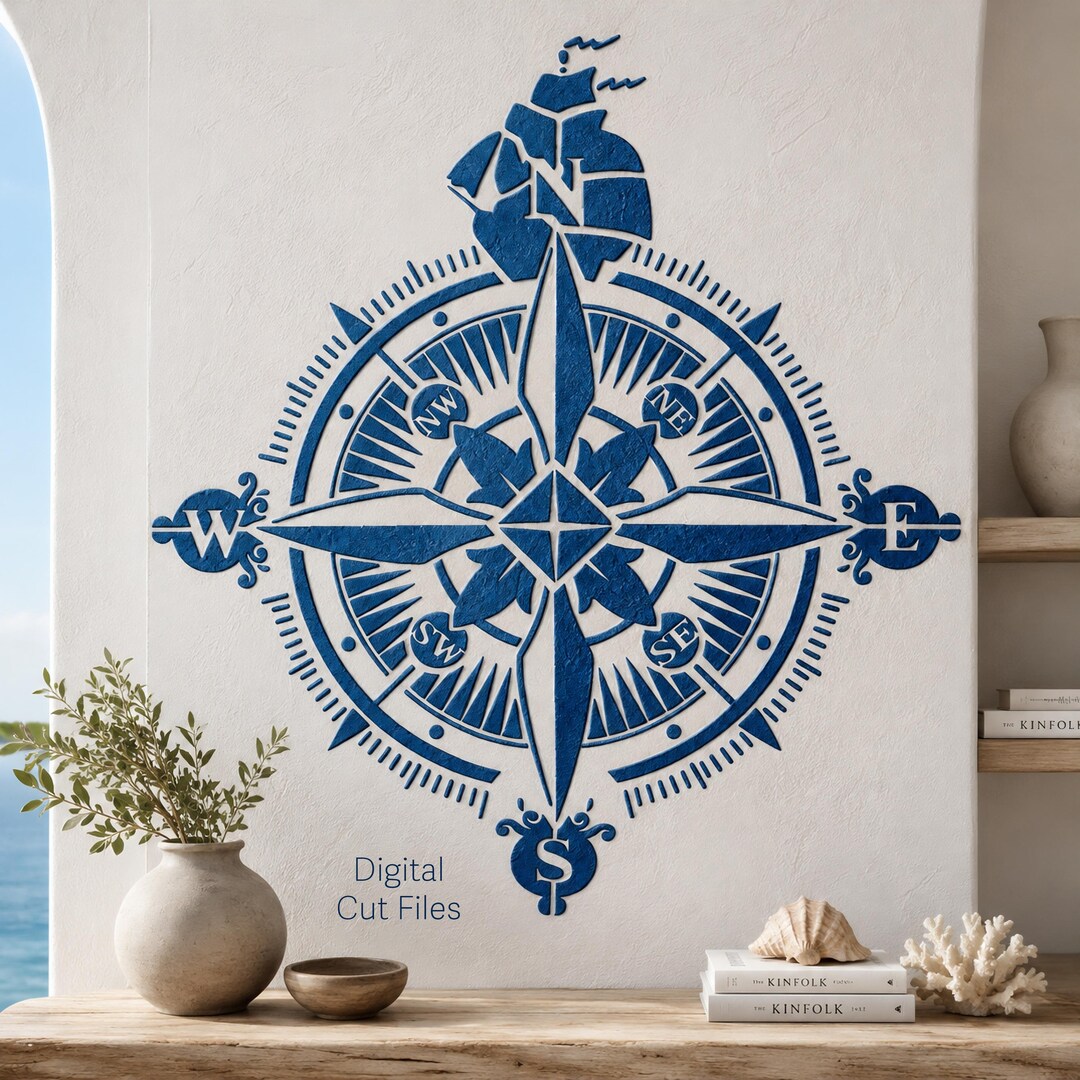 Stencil Compass Digital SVG DXF PNG Files for Silhouette Cricut Cameo ...