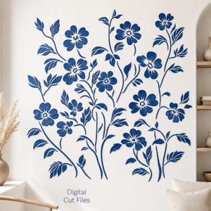 Bloem stencil SVG, bloemen stencil SVG-bestand, Cricut bloem gesneden bestand, bloem lasergesneden, bloemenpatroon voor DIY Crafts