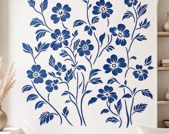Flower Stencil SVG, Floral Stencil SVG File, Cricut Flower Cut File, Flower Laser Cut, Flower Pattern for DIY Crafts