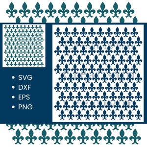 Stencil Fleur De Lis digital SVG DXF PNG files for Silhouette Cricut Cameo laser cnc cut files instant download, commerce use