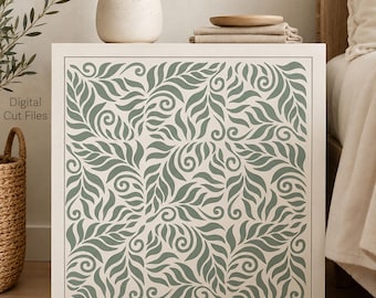 Botanical Seamless Pattern SVG for Cricut, Laser Cut, cnc, Stencil, Digital Paper & Home Decor