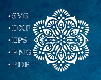 Mandala Harmony stencil digital template SVG DXF PNG files for Silhouette Cameo Cricut laser cnc vinyl stickers cut files instant download
