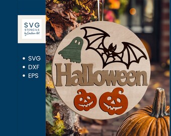 Halloween  Welcome Sign  SVG, Halloween Ornament,  Halloween Door Hanger, Halloween Door Decor, Laser cut, cnc files, Cricut, commercial use