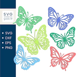 Papillon SVG, fichiers de coupe, Silhouette, Cricut, papillon découpé au laser, cnc papillon, laser papillon, papier découpé papillon, usage commercial