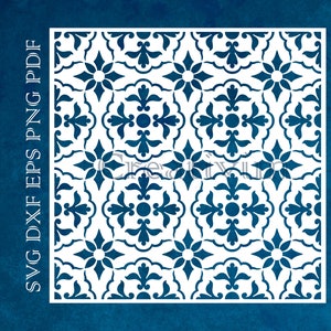Talavera Mexican tile stencil background,digital SVG DXF PNG files for Silhouette Cricut Cameo laser cnc cut files instant download