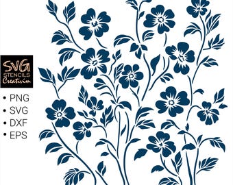 Flower Stencil SVG, Floral Stencil SVG File, Cricut Flower Cut File, Flower Laser Cut, Flower Pattern for DIY Crafts