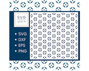Stencil Seamless Pattern digital SVG DXF PNG  files for Silhouette Cricut Cameo laser cnc cut files instant download, commerce use