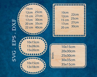 SVG DXF eps file bottoms for crochet basket, Crochet basket bottoms SVG, bottom knitting Crochet basket base Laser cut files, commercial use