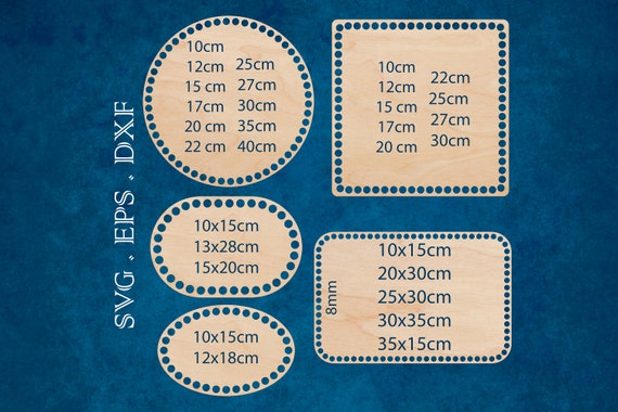 SVG DXF eps file bottoms for crochet basket, Crochet basket bottoms SVG, bottom knitting Crochet basket base Laser cut files, commercial use