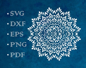 Mandala Good Mood stencil digital template SVG DXF PNG files for Silhouette Cameo Cricut laser cnc vinyl stickers cut files instant download