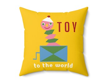 Joy To The World Square Christmas Throw Pillow (Insert + Cover)
