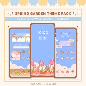 Floral Aesthetic Icon Pack for Android & iOS | Pastel Cottagecore Spring Garden Phone + Theme