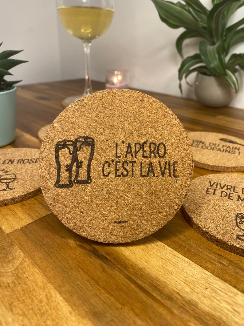 Dessous-de-verre liège Apéro Idée cadeau : crémaillère, apéritif, cadeau Noël image 7