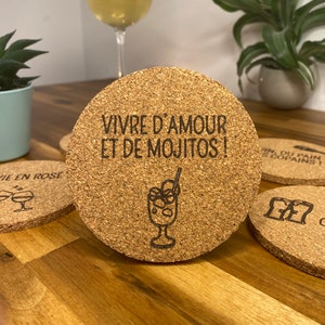 Dessous-de-verre liège Apéro Idée cadeau : crémaillère, apéritif, cadeau Noël image 2