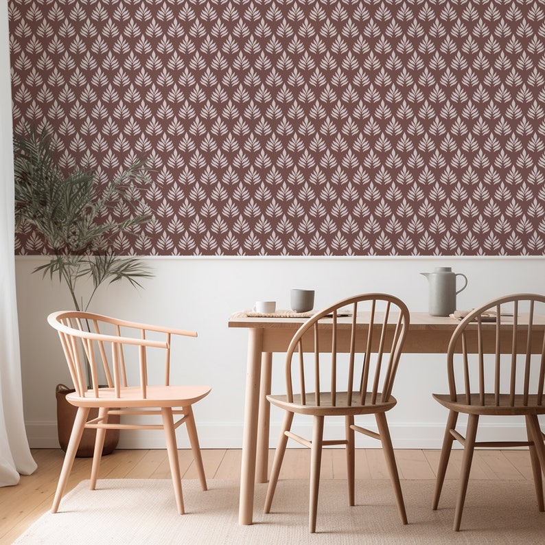 Rust Boho Spruce Wallpaper, Peel & Stick imagem 3