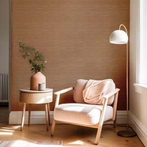 Tan Checks Wallpaper, Peel & Stick, Boho image 4