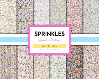 Pastel Sprinkles Seamless Pattern, Colorful Digital Paper (JPG Files)
