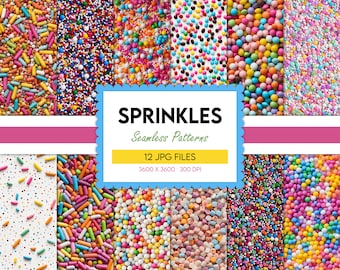 Sprinkles Seamless Pattern, Colorful Digital Paper (JPG Files)
