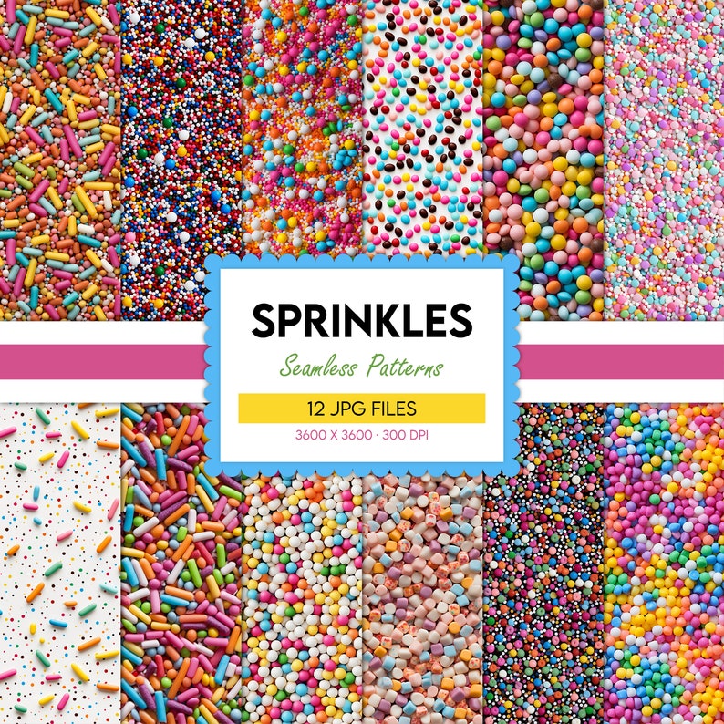 Sprinkles Digital Paper, Sprinkles Seamless Pattern, Colorful Prints ...