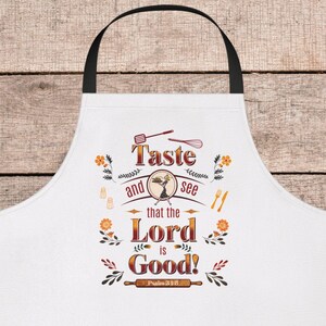 Inspirational Cooking Apron, Fun Cooking Gift, Bible Verse Apron, Kitchen Decor, Unique Gift for Food Lovers, Mother&#39;s Day, Gifts for Her