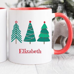 Christmas Tree Personalized Christmas Mug, Christmas Coffee Cup, Hot Cocoa Mug, Christmas Gift, Mom Gift, Custom Christmas Mug, Kid Gift