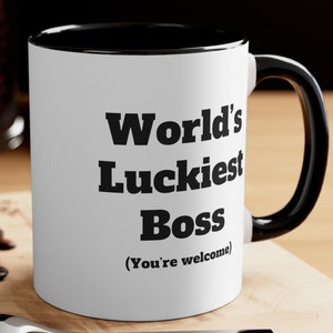 Boss Mug Worlds luckiest Boss Mug, Boss Coffee Cup, Boss Gift, Coworker Gift, Coworker Mug, Christmas Gift