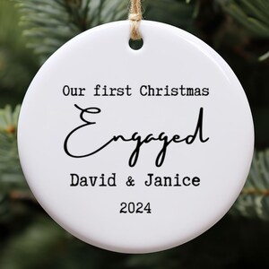 Engagement Ornament, Our First Christmas Engaged Ornament, Engagement Christmas Ornament, Bride to Be Xmas Decor, Bridal Holiday Decor